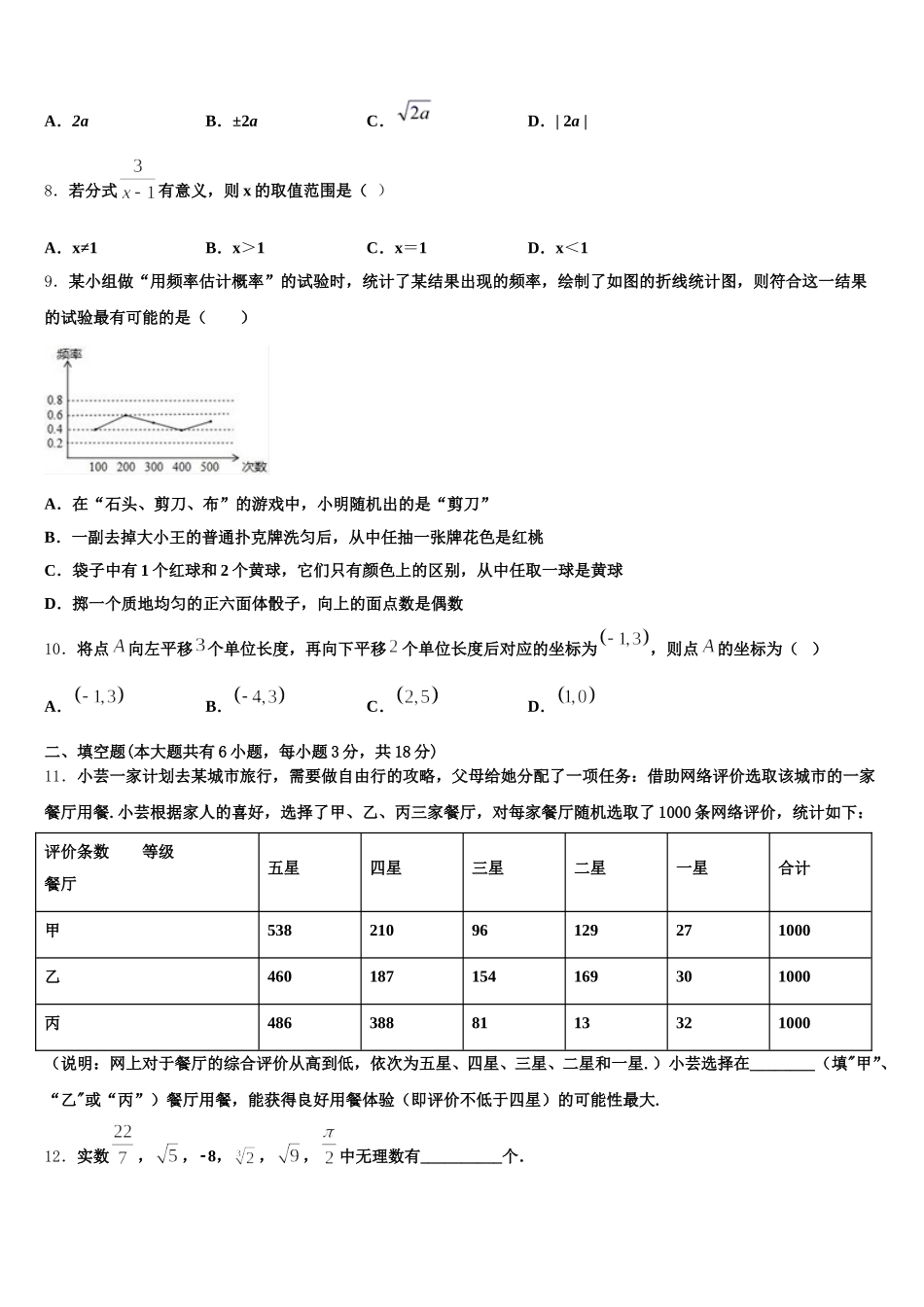 2025届长郡教育集团七年级数学第二学期期末综合测试模拟试题含解析_第2页
