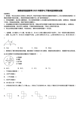 湖南省凤凰县联考2025年数学七下期末监测模拟试题含解析