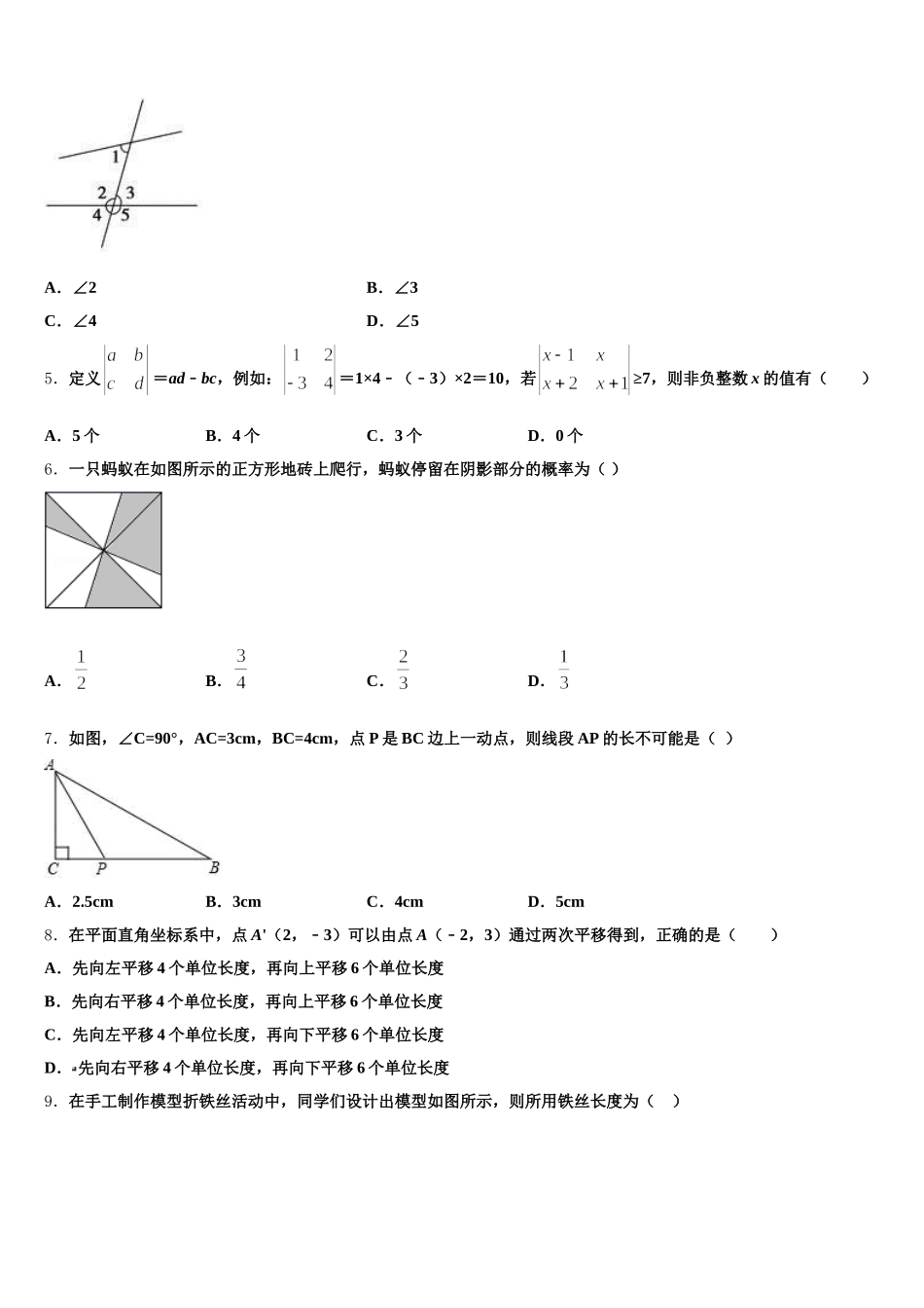 湖南师大附中2024-2025学年七下数学期末考试试题含解析_第2页
