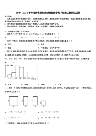 2024-2025学年湖南省邵阳市新邵县数学七下期末达标测试试题含解析