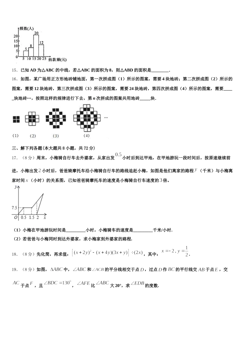 2025年安徽省合肥市第四十二中学数学七下期末统考模拟试题含解析_第3页