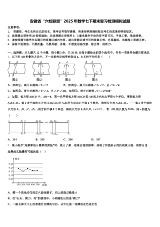 安徽省“六校联盟”2025年数学七下期末复习检测模拟试题含解析