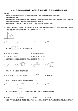 2025年安徽省合肥四十二中学七年级数学第二学期期末达标检测试题含解析