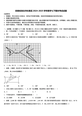 安徽省淮北市杜集区2024-2025学年数学七下期末考试试题含解析