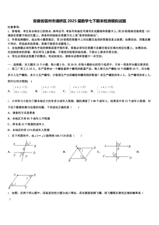安徽省宿州市埇桥区2025届数学七下期末检测模拟试题含解析