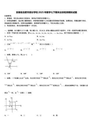 安徽省合肥市部分学校2025年数学七下期末达标检测模拟试题含解析