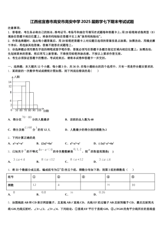 江西省宜春市高安市高安中学2025届数学七下期末考试试题含解析