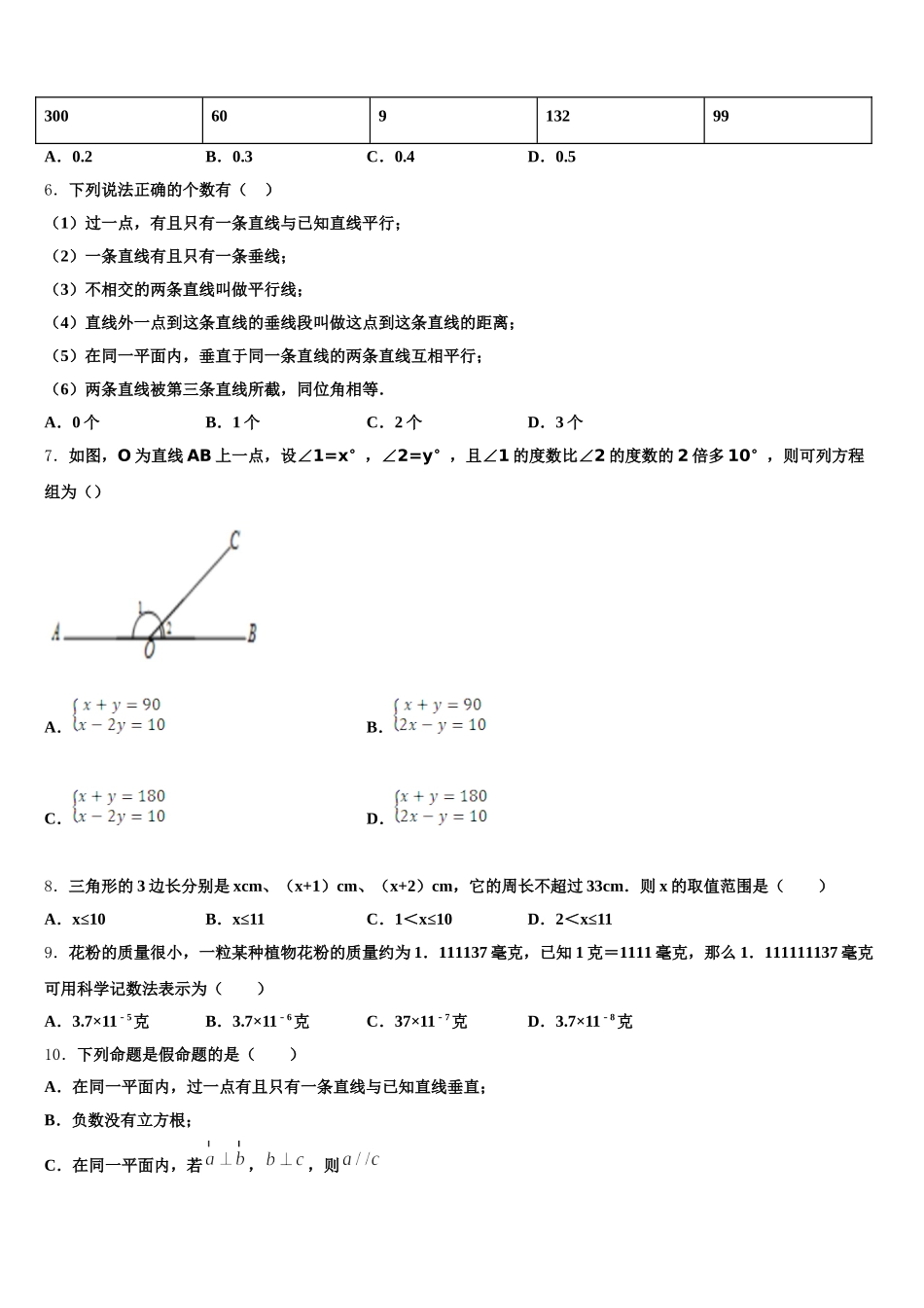 2025年江西省上饶上饶县联考数学七下期末质量跟踪监视模拟试题含解析_第2页