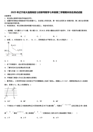 2025年辽宁省大连西岗区七校联考数学七年级第二学期期末综合测试试题含解析