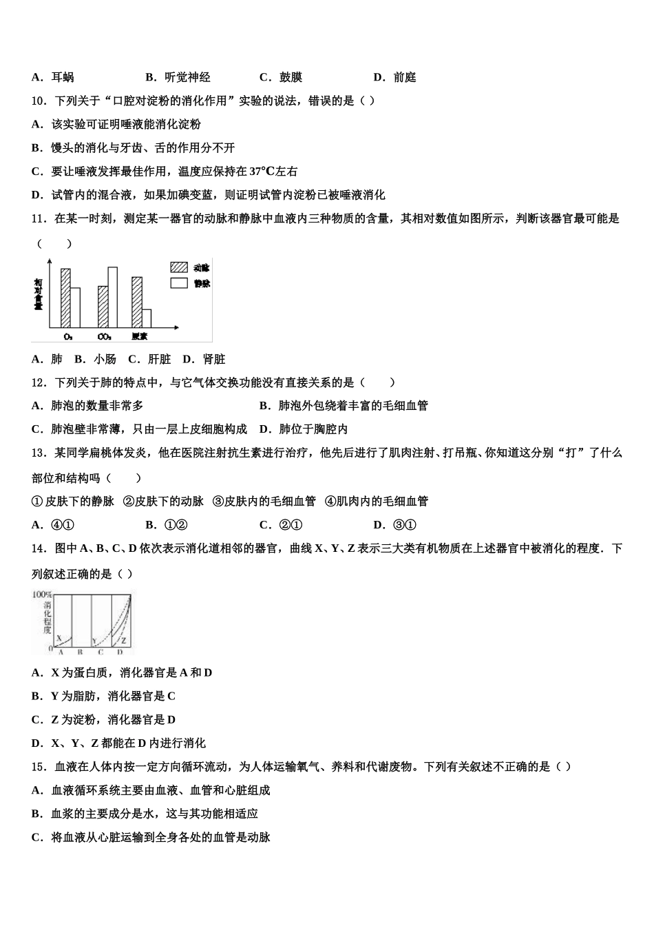 江苏省连云港市赣榆县2024-2025学年七下生物期末学业质量监测试题含解析_第2页