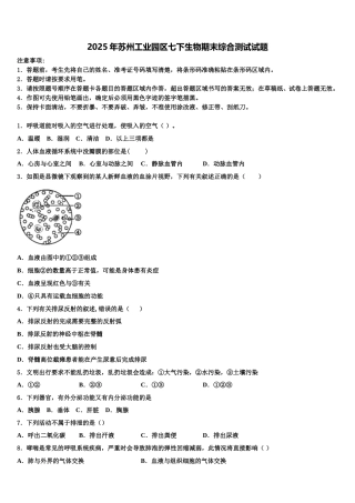 2025年苏州工业园区七下生物期末综合测试试题含解析