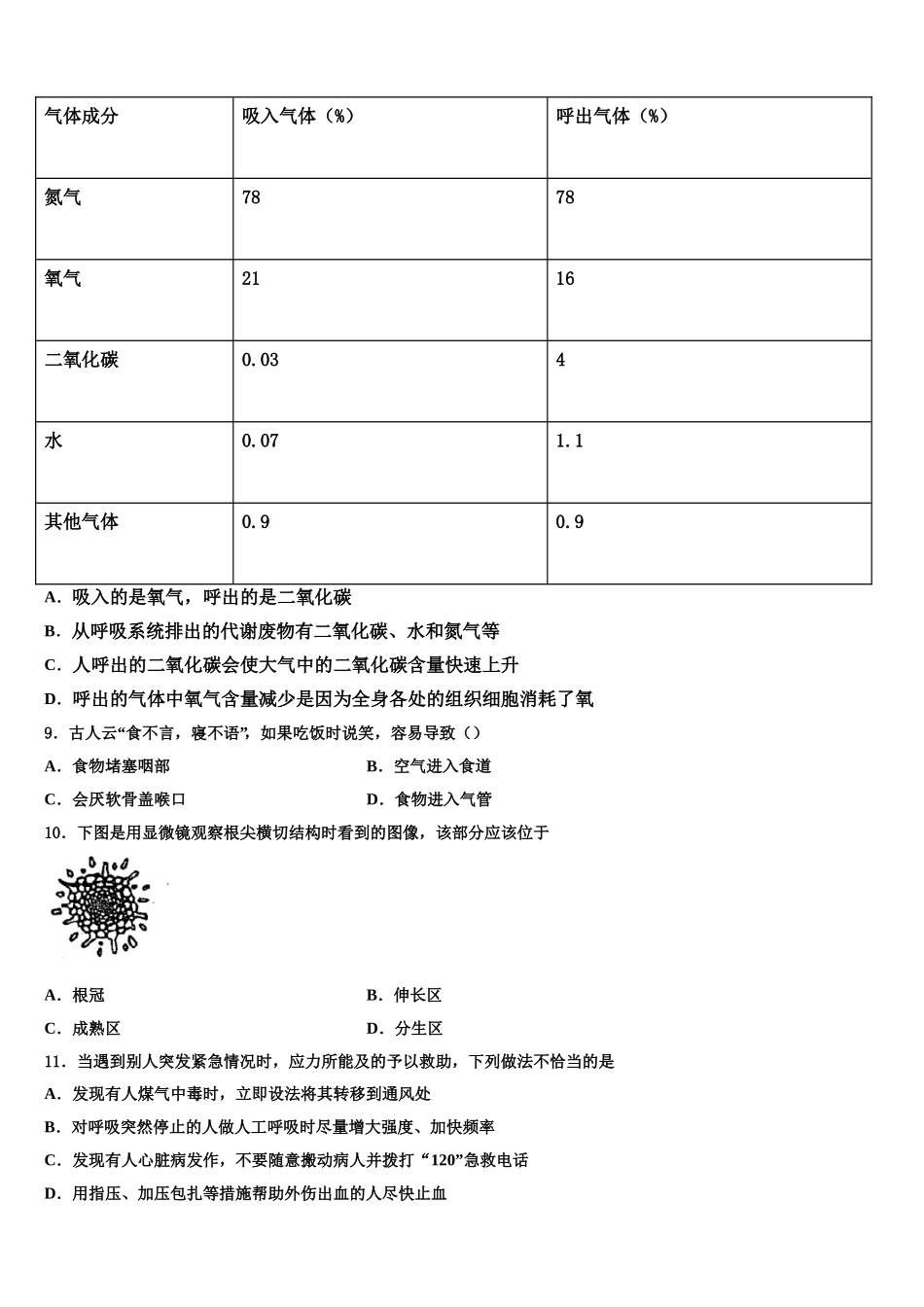 江苏省南京市溧水县2025年生物七下期末达标检测试题含解析_第2页