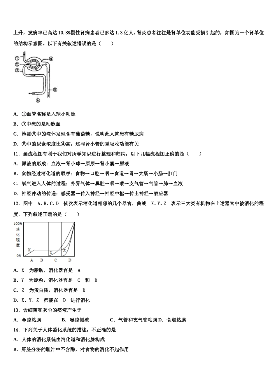 2024-2025学年江苏省南通市名校生物七年级第二学期期末学业水平测试试题含解析_第2页