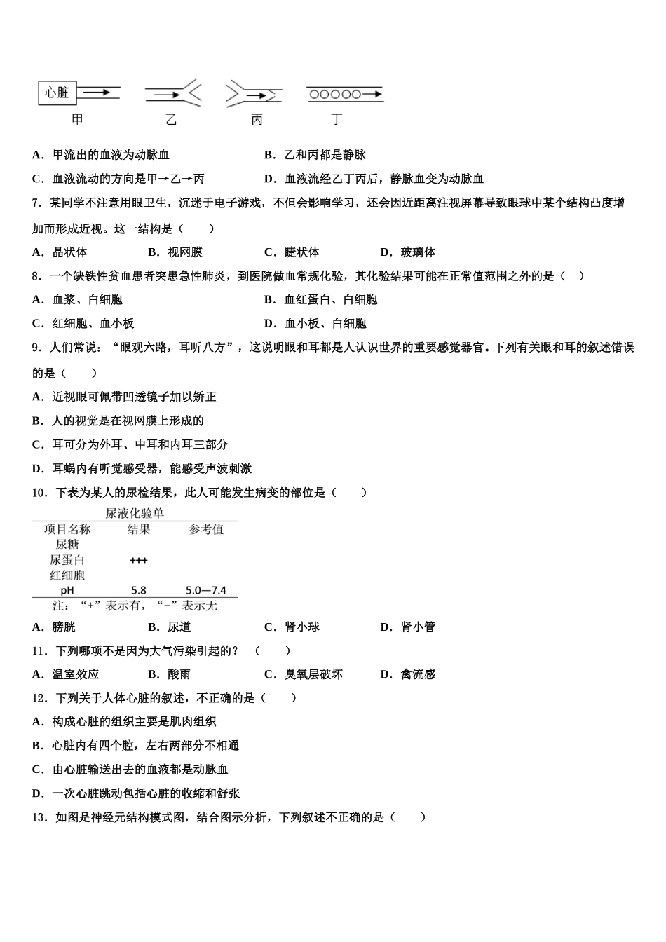 2025年宁夏银川九中学生物七下期末质量检测模拟试题含解析_第2页