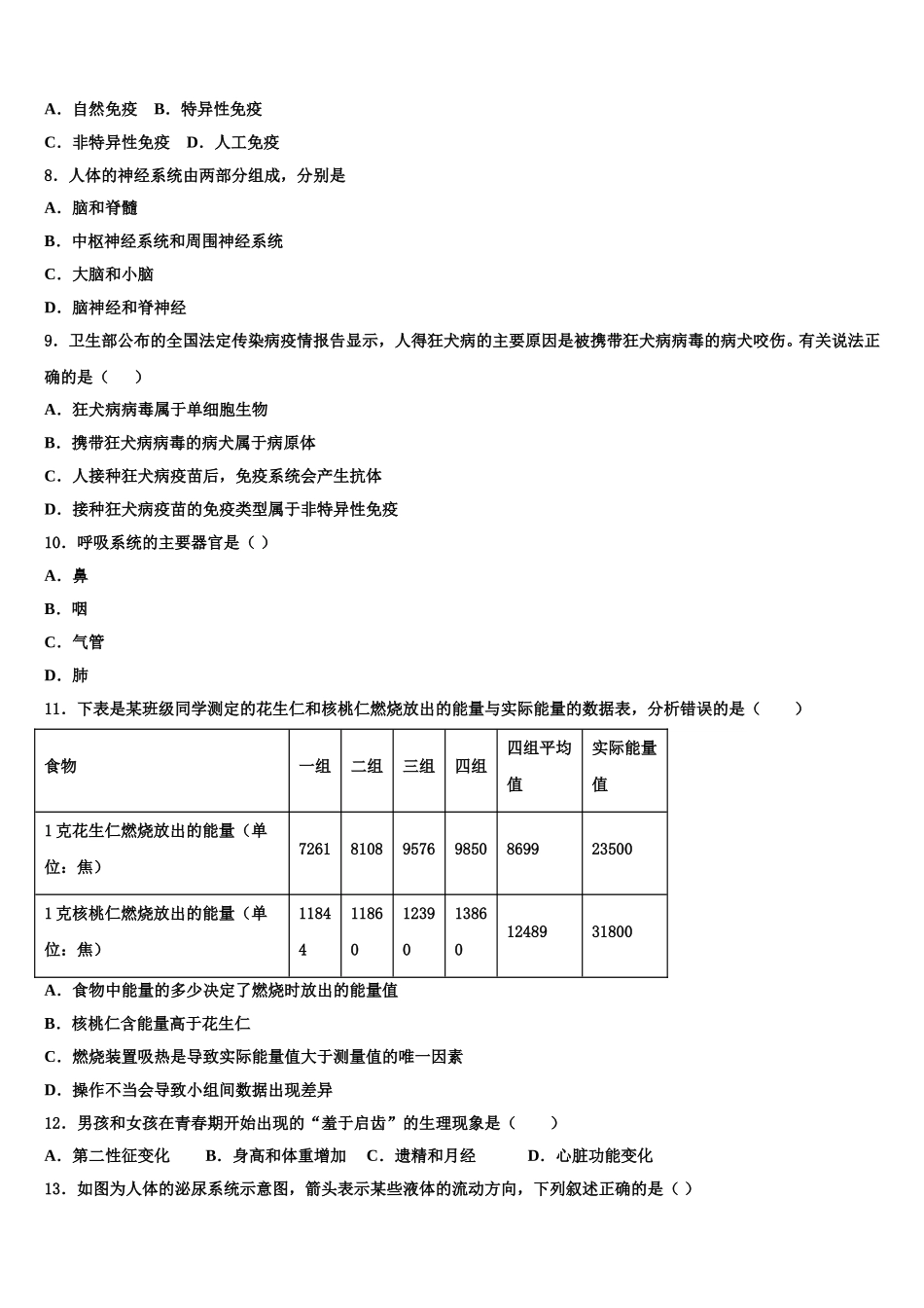 2025届宁夏石嘴山市平罗县七下生物期末调研试题含解析_第2页