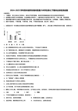 2024-2025学年贵州省黔东南州凯里六中学生物七下期末达标检测试题含解析