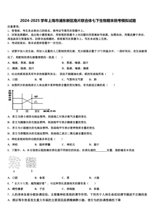 2024-2025学年上海市浦东新区南片联合体七下生物期末统考模拟试题含解析