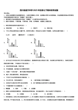 四川省遂宁中学2025年生物七下期末统考试题含解析