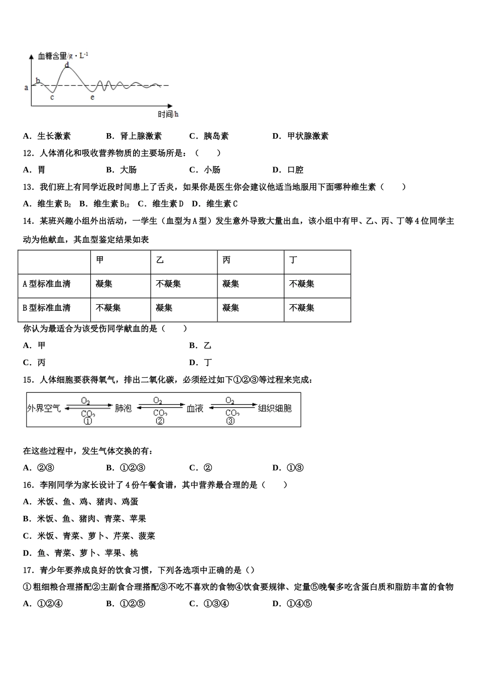 四川成都锦江区2025年生物七年级第二学期期末复习检测模拟试题含解析_第3页