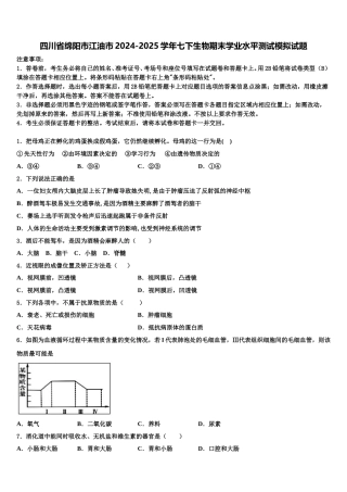 四川省绵阳市江油市2024-2025学年七下生物期末学业水平测试模拟试题含解析