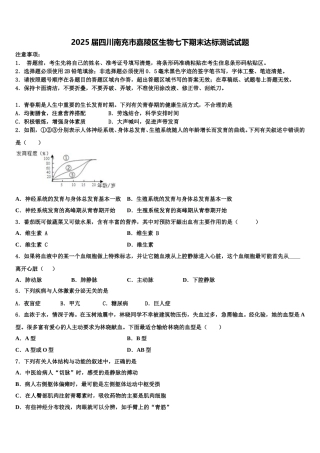2025届四川南充市嘉陵区生物七下期末达标测试试题含解析