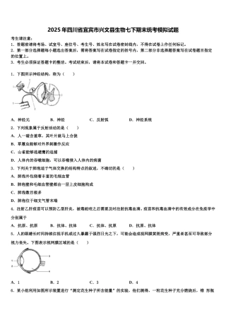 2025年四川省宜宾市兴文县生物七下期末统考模拟试题含解析