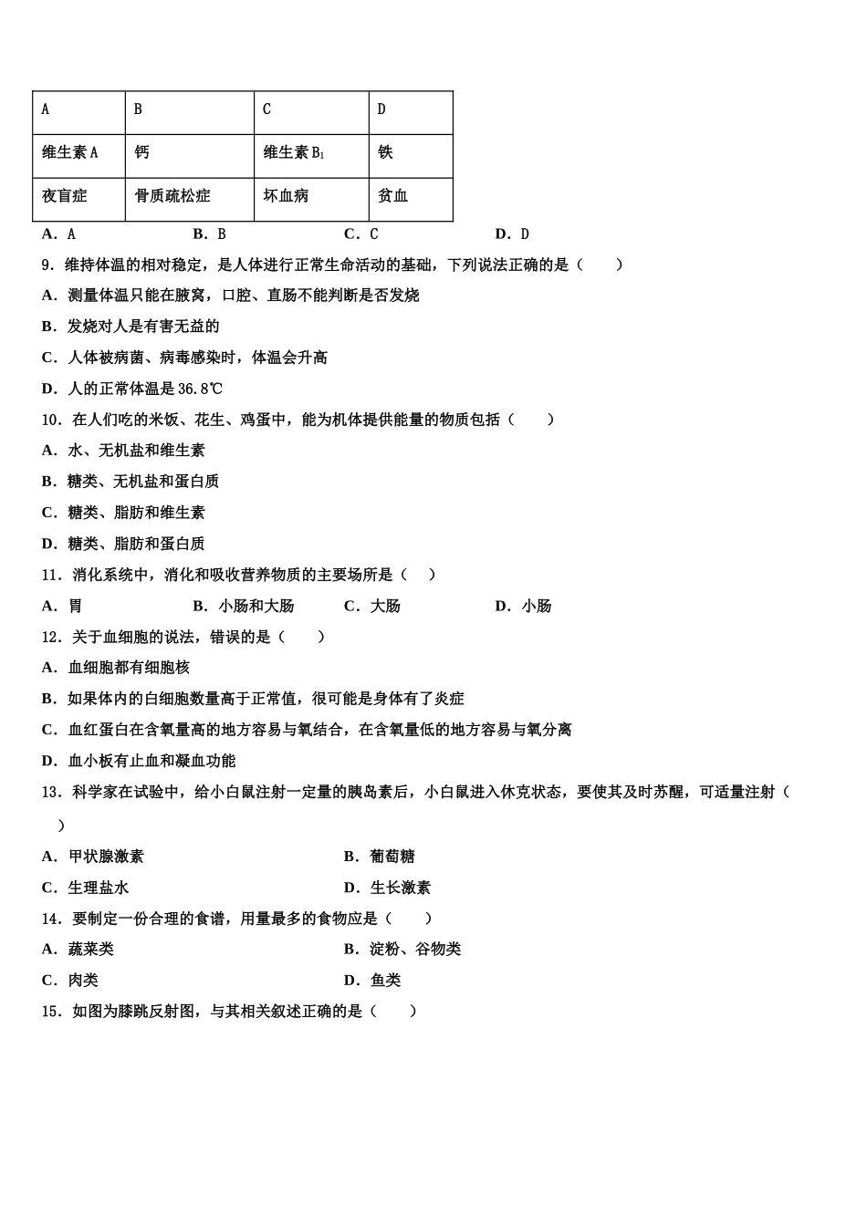 广东省阳江市教育局教研究室2025年七年级生物第二学期期末经典模拟试题含解析_第2页