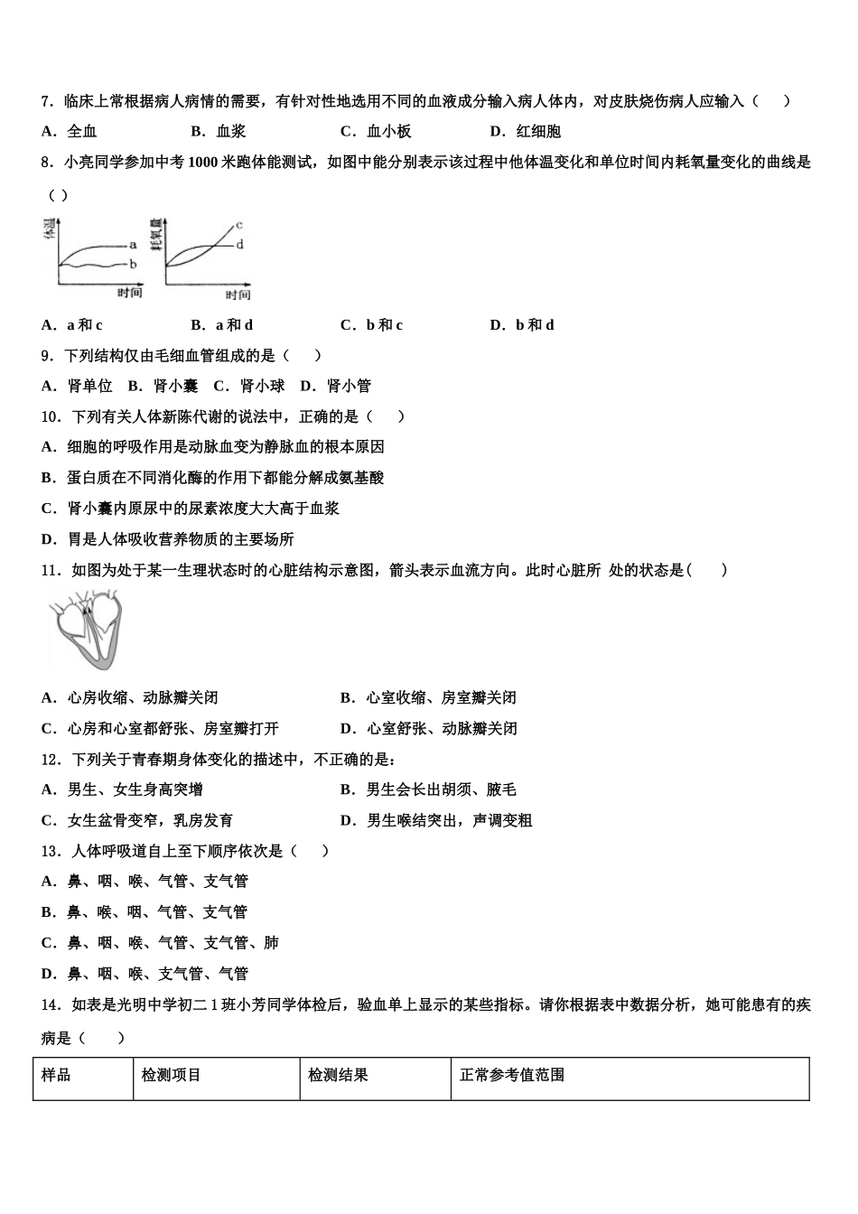 广东省揭阳市揭西县2025年生物七年级第二学期期末复习检测试题含解析_第2页