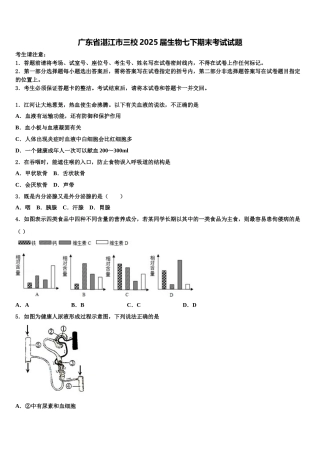 广东省湛江市三校2025届生物七下期末考试试题含解析