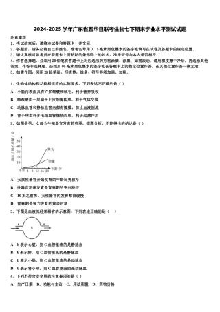 2024-2025学年广东省五华县联考生物七下期末学业水平测试试题含解析