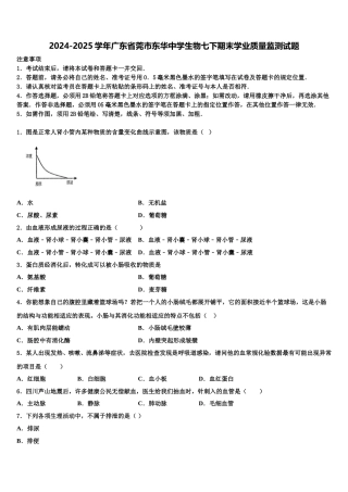 2024-2025学年广东省莞市东华中学生物七下期末学业质量监测试题含解析