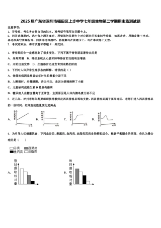 2025届广东省深圳市福田区上步中学七年级生物第二学期期末监测试题含解析