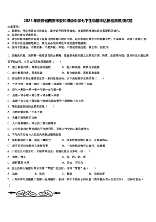 2025年陕西省西安市爱知初级中学七下生物期末达标检测模拟试题含解析