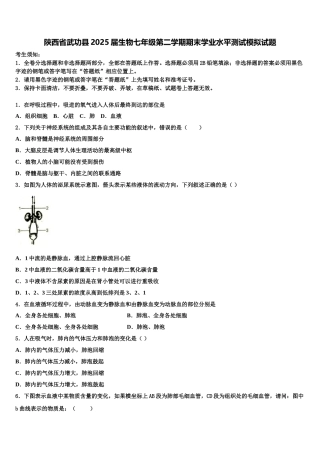 陕西省武功县2025届生物七年级第二学期期末学业水平测试模拟试题含解析