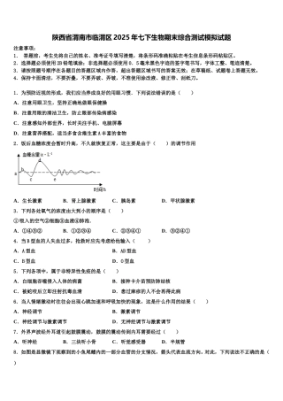 陕西省渭南市临渭区2025年七下生物期末综合测试模拟试题含解析