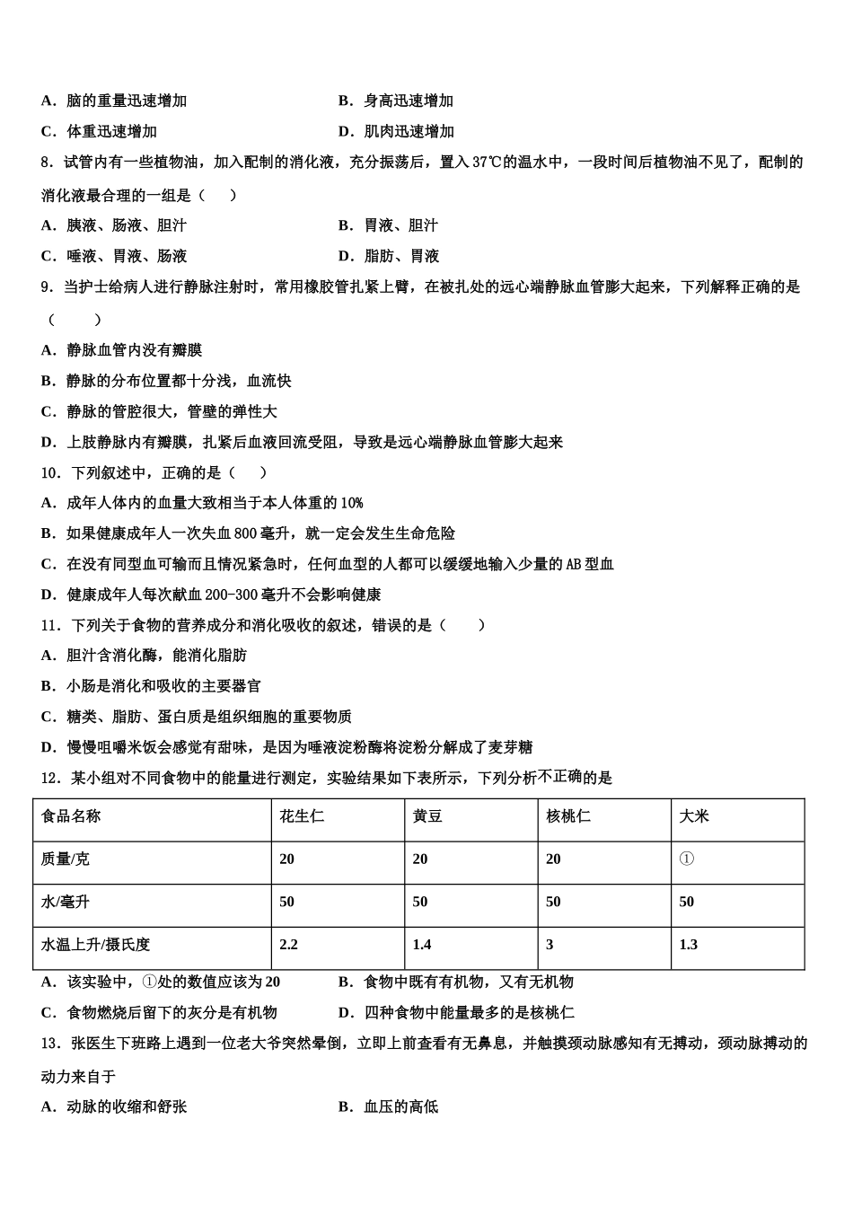 2025年浙江省丽水市生物七年级第二学期期末学业质量监测试题含解析_第2页