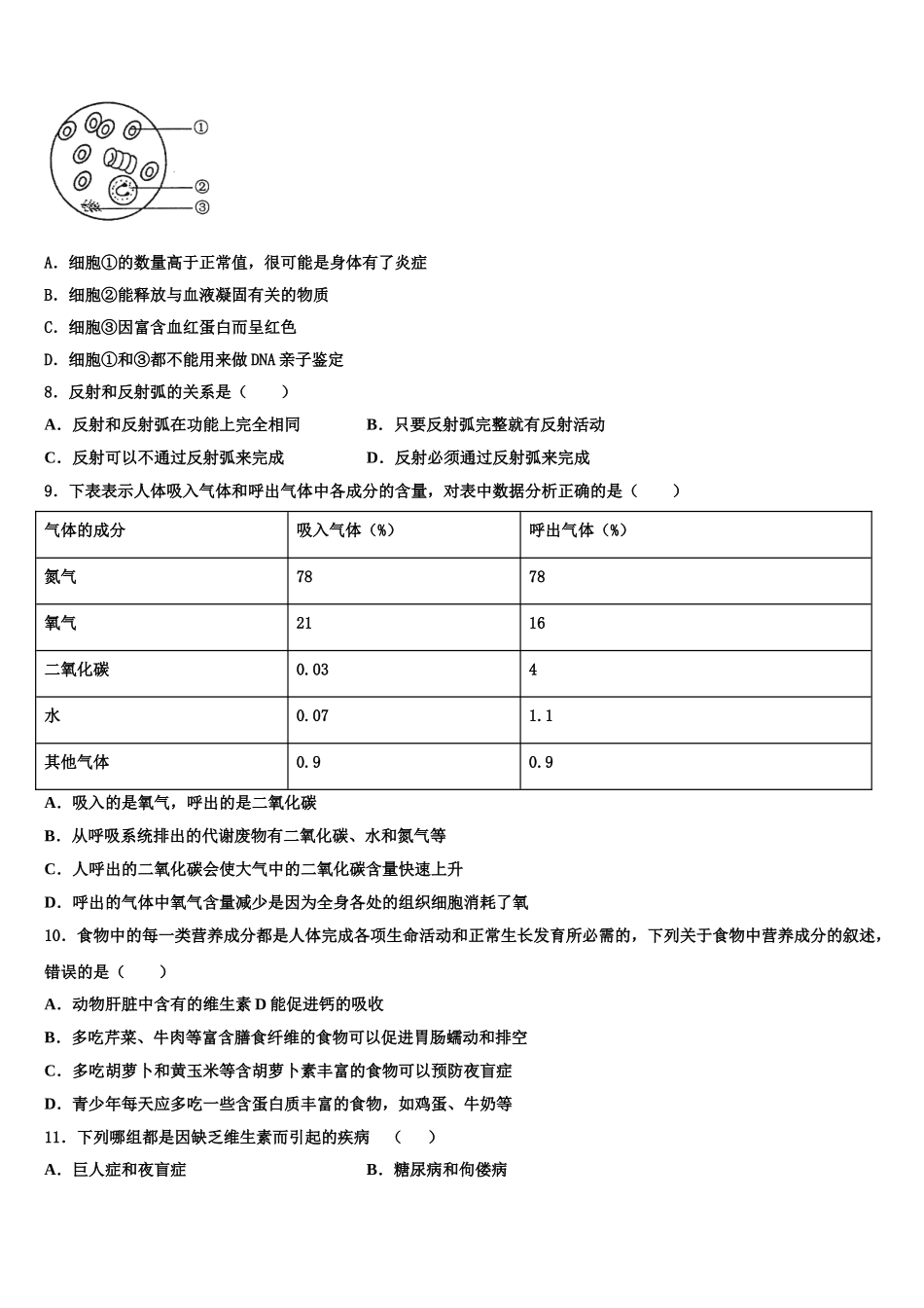 浙江省宁波市奉化区2024-2025学年生物七年级第二学期期末复习检测试题含解析_第2页