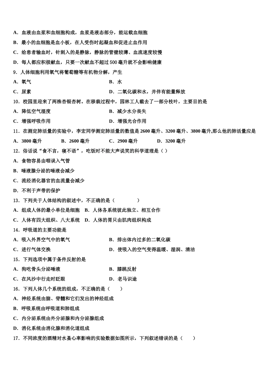 2025年浙江省杭州市名校七下生物期末学业水平测试模拟试题含解析_第2页