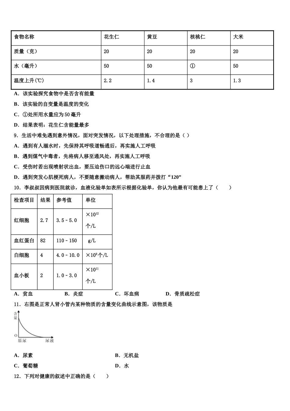 2025年山西省阳泉市生物七下期末预测试题含解析_第2页