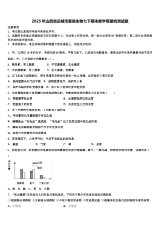 2025年山西省运城市夏县生物七下期末教学质量检测试题含解析
