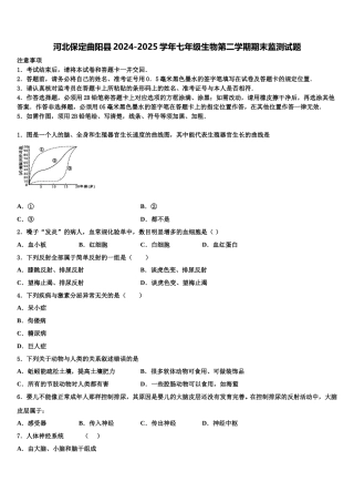 河北保定曲阳县2024-2025学年七年级生物第二学期期末监测试题含解析