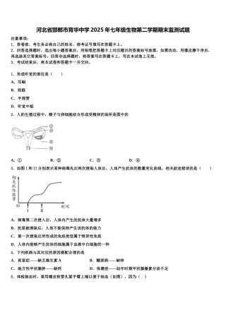 河北省邯郸市育华中学2025年七年级生物第二学期期末监测试题含解析