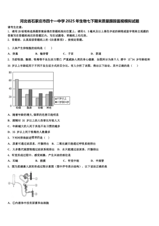 河北省石家庄市四十一中学2025年生物七下期末质量跟踪监视模拟试题含解析