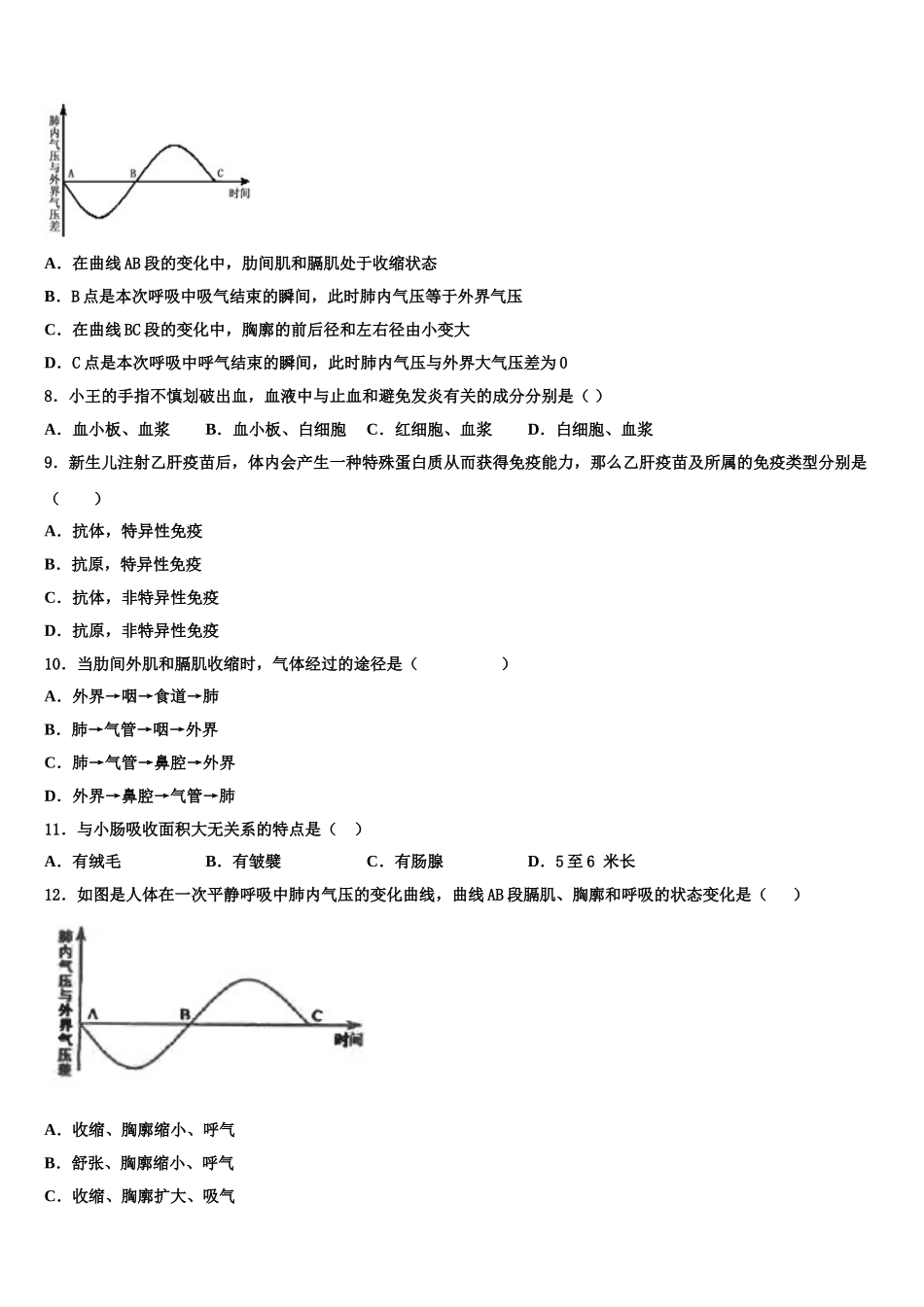 2025年河北省临城县生物七下期末学业质量监测模拟试题含解析_第2页