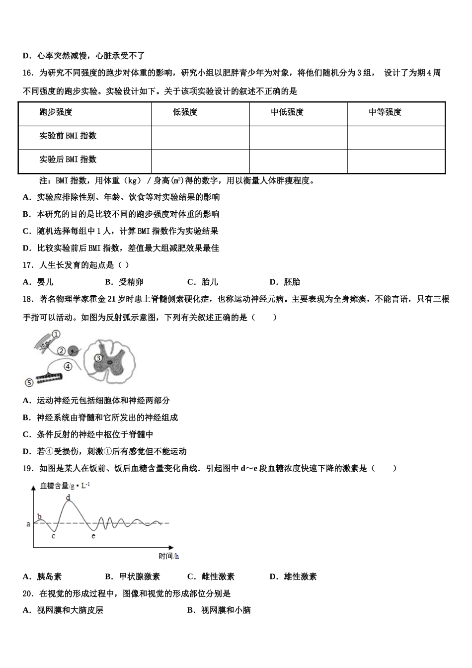 邯郸市重点中学2024-2025学年生物七下期末调研模拟试题含解析_第3页
