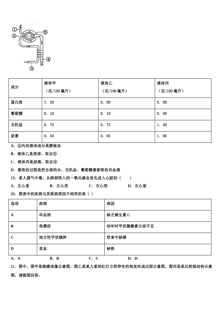 2025届河北唐山市龙华中学生物七下期末经典模拟试题含解析_第3页