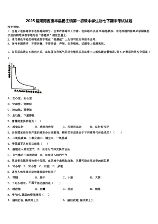 2025届河南省宝丰县杨庄镇第一初级中学生物七下期末考试试题含解析