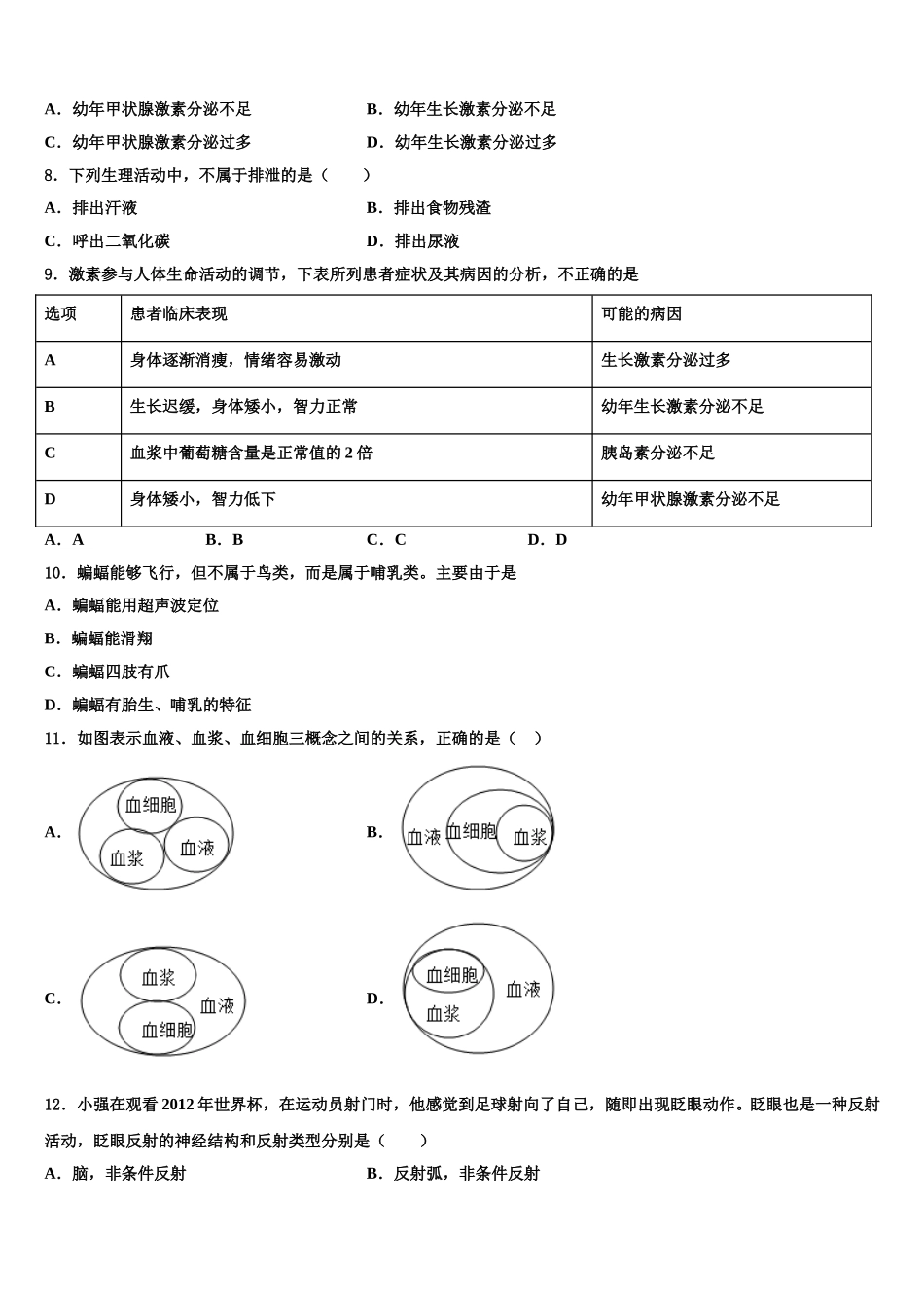 河南省漯河市郾城区2025年生物七年级第二学期期末考试模拟试题含解析_第2页