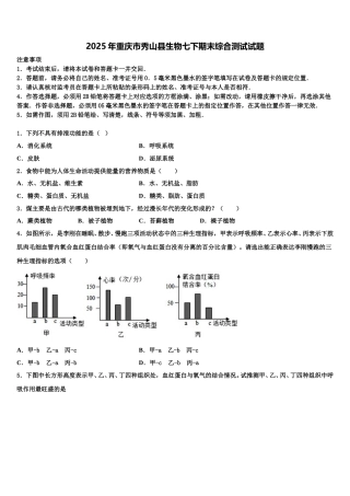 2025年重庆市秀山县生物七下期末综合测试试题含解析