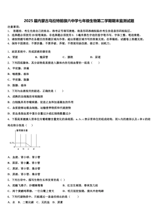 2025届内蒙古乌拉特前旗六中学七年级生物第二学期期末监测试题含解析